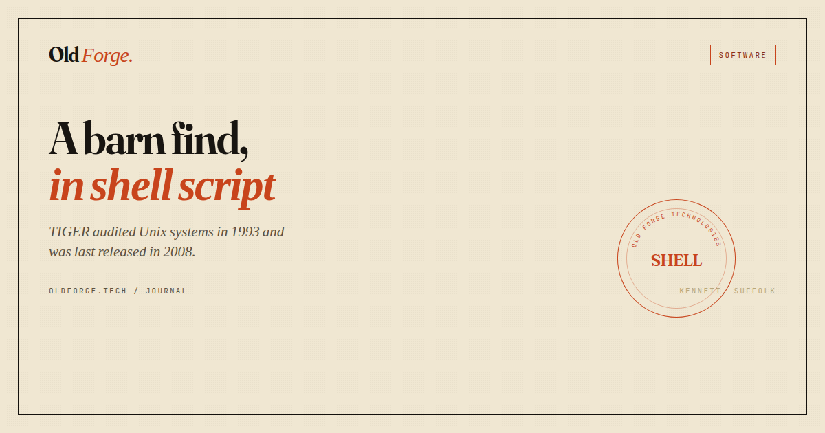 A barn find, in shell script