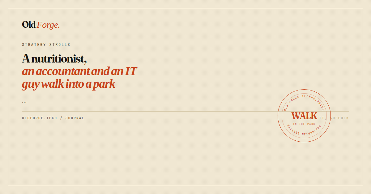 A nutritionist, an accountant and an IT guy walk into a park